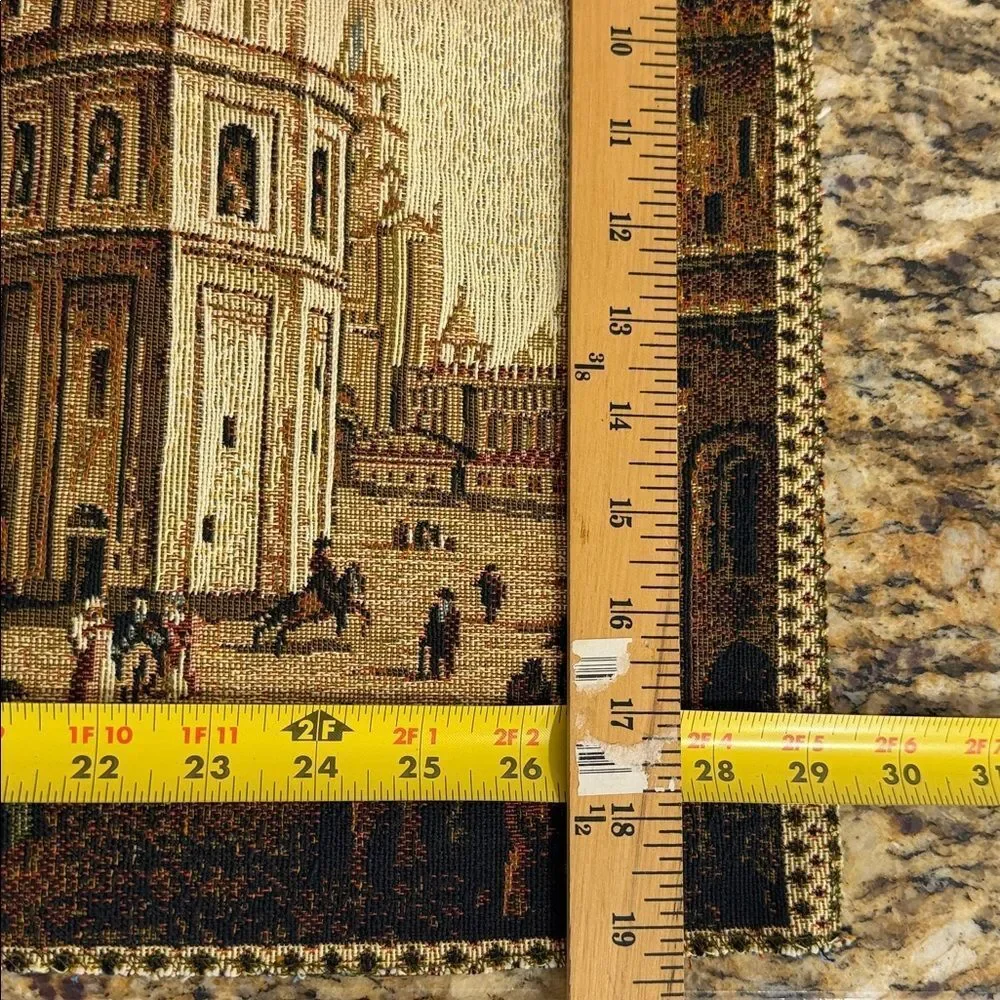 Old Moscow Russian Tapestry Wall Hanging Woven Textile 19.2 x 29.2